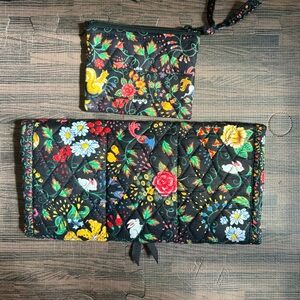 Vera Bradley ‘On The Tavern’ Floral Quilted Wallet and Pouch Set